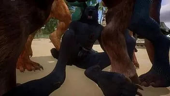 play Il lupo viene sborrato da cinque ragazzi in un coglione circolare - fauna selvatica